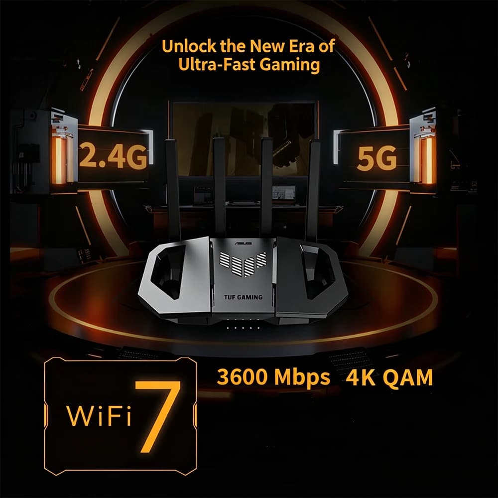 ASUS TUF Mini Whirlwind Pro WiFi7 BE6500 Gaming Router Wireless Home High Speed Gigabit Mesh - 4