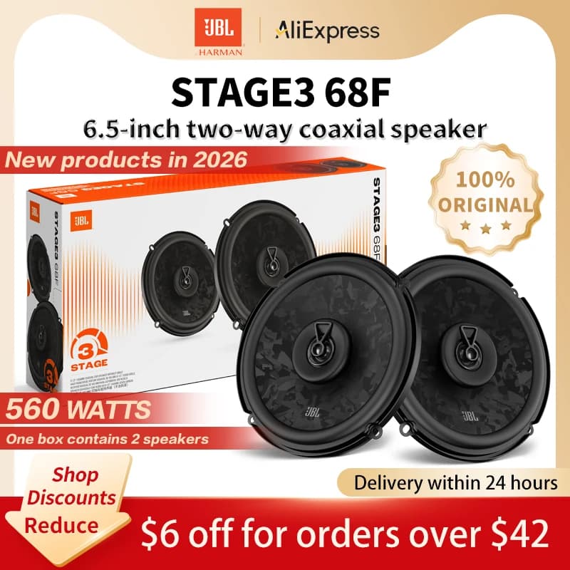 سماعة سيارة JBL، سماعة محورية مقاس 6.5 بوصة، طاقة 560 واط، سماعة ستيريو بترددات عالية ومتوسطة وサブ ووفر، سماعة سيارة JBL أصلية