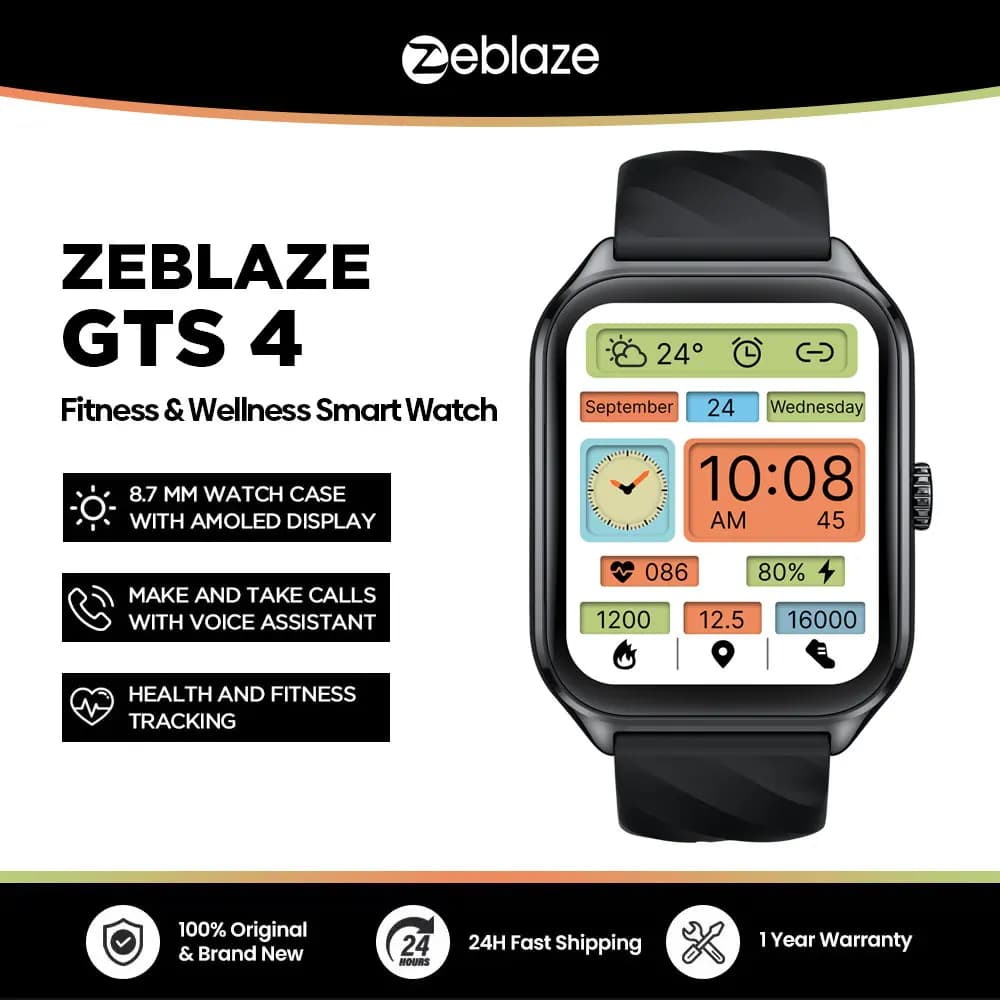 ساعة ذكية جديدة Zeblaze GTS 3 بمكالمات صوتية وشاشة فائقة الكبر 2.03 بوصة عالية الدقة ومراقبة صحية على مدار 24 ساعة وأكثر من 100 وضع رياضي وأكثر من 200 واجهة ساعة