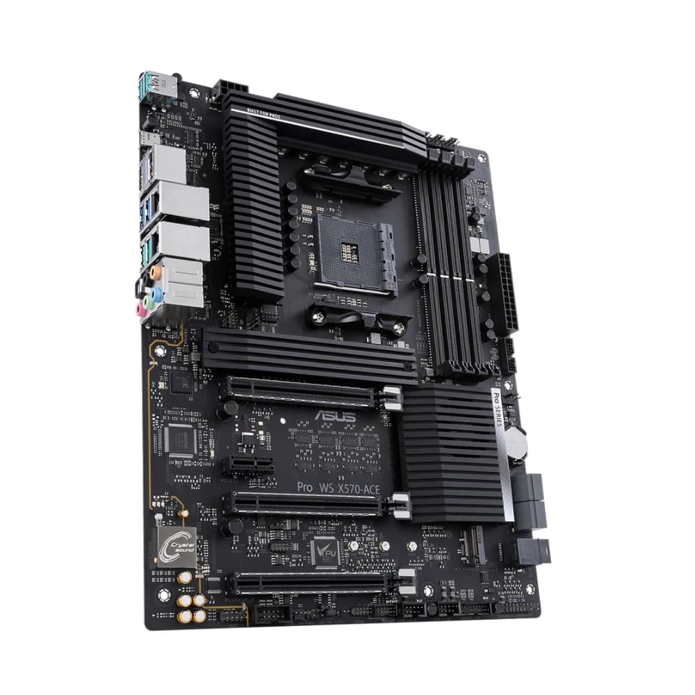 لوحة أم ASUS Pro WS X570-ACE بمعالج AMD X570 تدعم 5600G 5700X 5700X3D 5800x3D CPU و4xDDR4 و128 جيجابايت M.2 وHDMI وPCIe 4.0 ATX AM4 - 3