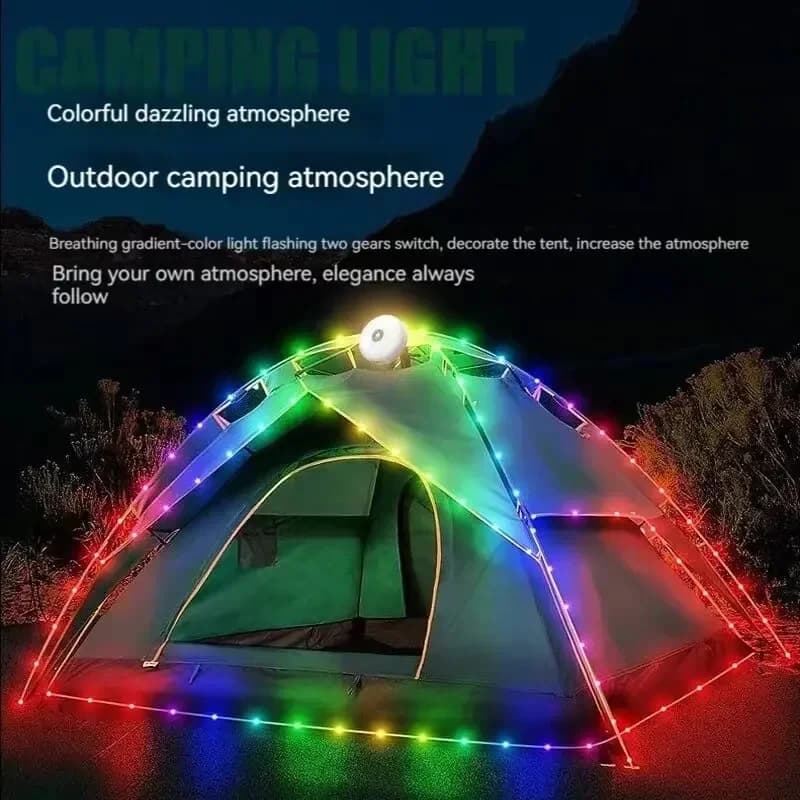 Waterproof LED Camping Lamp Strip Atmosphere 10M Length Recyclable Light Belt Outdoor Garden Decoration Lamp for Tent Room - 3