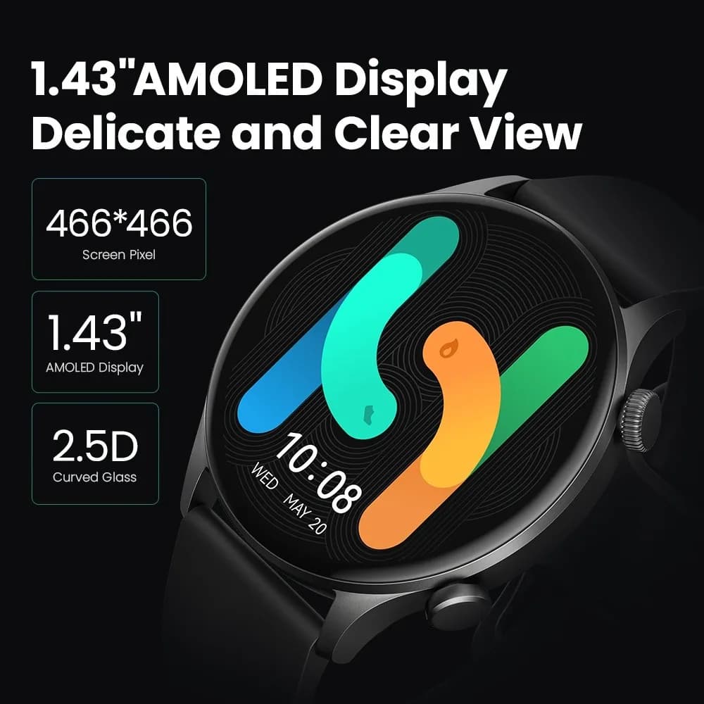 ساعة هايلو سولار بلس الذكية 1.43 بوصة AMOLED مع بلوتوث ومكالمات هاتفية مقاومة للماء IP68 - 6