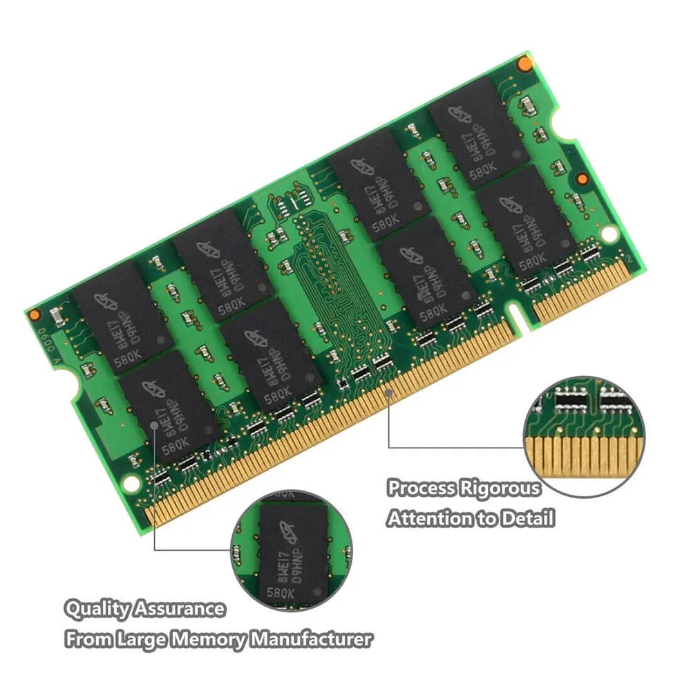ذاكرة رام لابتوب كروشيال DDR2 2 جيجابايت 4 جيجابايت (2x2 جيجابايت) 667 ميجاهرتز 800 ميجاهرتز SODIMM PC2-5300 PC2-6400 غير ECC غير مخزنة للكمبيوتر المحمول - 3
