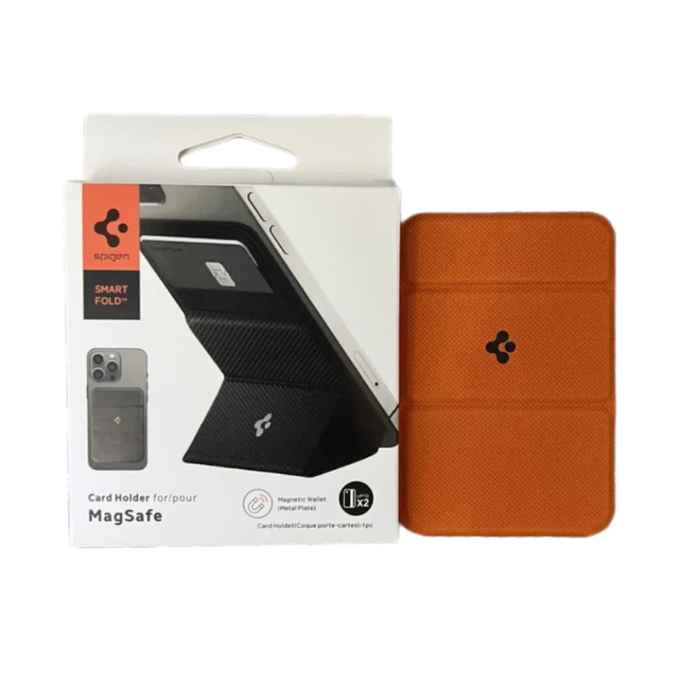 Original Spigen Leather Fold Magnetic Matte Wallet Card Holder For Magsafe Card Bracket For iPhone 17 16 15 14 13 Pro Max Air - 2
