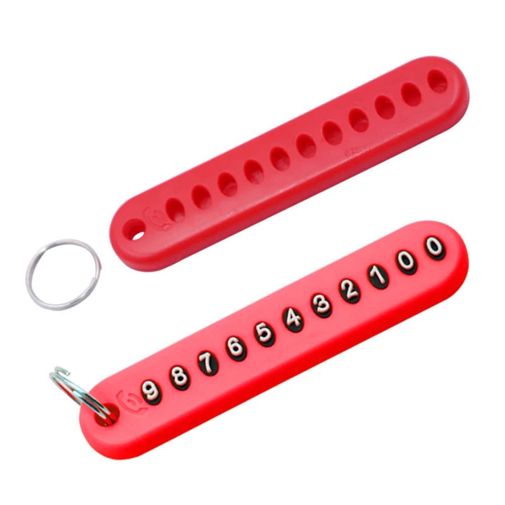 Car Styling Car Key Ring Anti-Lost Number Plate Pendant Keychain Holder Phone Number Card Keyring Car Accessories Gifts Unisex - 2