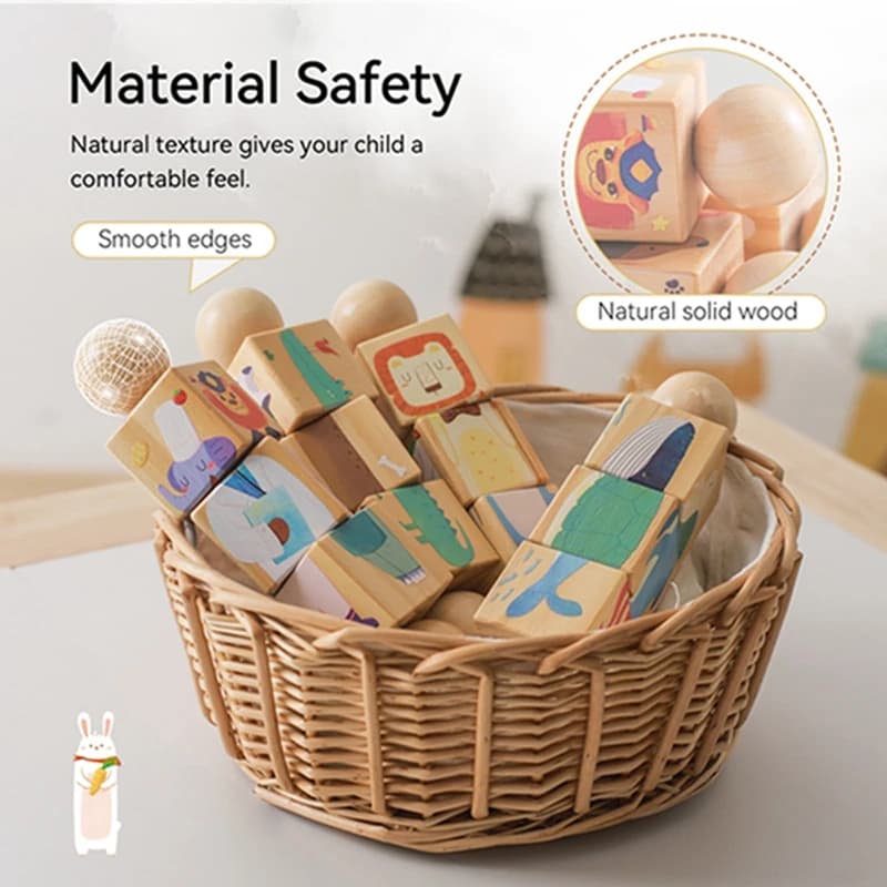 Baby Wooden Rotating Jigsaw Puzzle Hand bell Toy Baby Mobile Musical Rattle Toy Montessori Puzzle Game For Babies Newbaby Gift - 2
