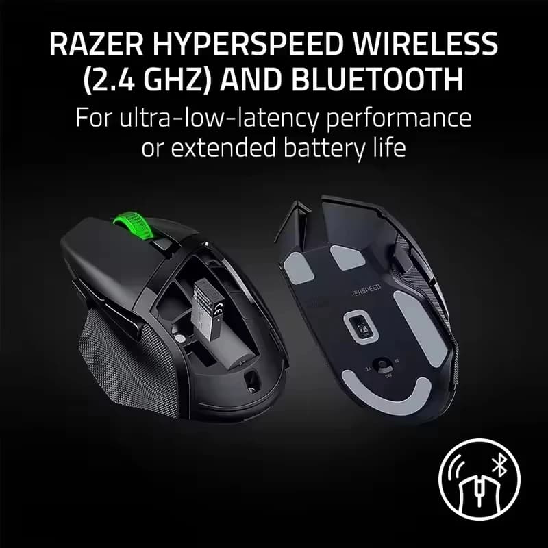ماوس الألعاب اللاسلكي Razer Basilisk V3 X HyperSpeed - مستشعر بصري 18K DPI، إضاءة Chroma RGB - 2