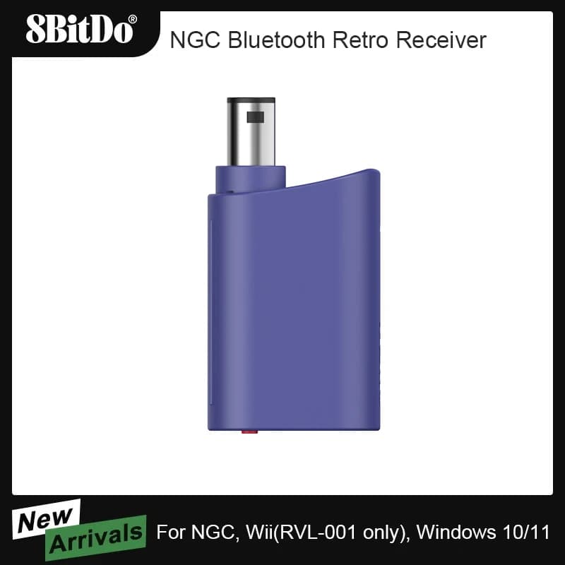 محول بلوتوث NGC ريترو 8BitDo دونجل لاسلكي لـ Nintendo GameCube Wii لإكسسوارات ألعاب Windows 10/11