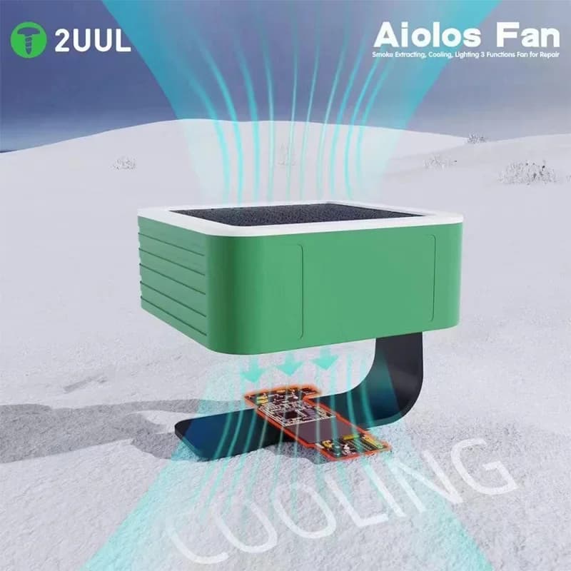 مروحة استخراج دخان 2UUL Aiolos مع وظيفة إضاءة، مروحة تبريد لصيانة الهواتف المحمولة ولحام اللوحة الأم - 6