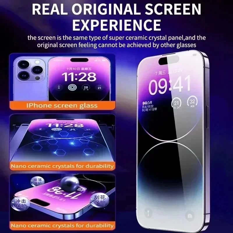 Oleophobic Coating Dust Free Easy Installation Screen Protector For iPhone 14 11 13 12 15 Pro Max Mini XS X XR 17 16 Plus Glass - 4