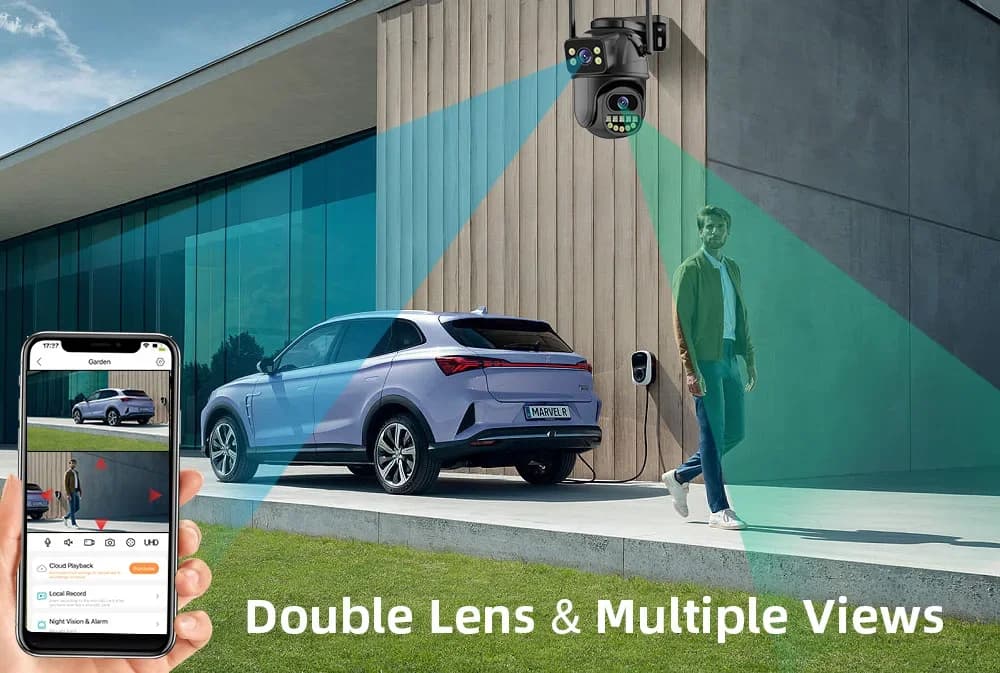 كاميرا مراقبة BELIA 4K 8MP واي فاي، عدسة مزدوجة، تكبير رقمي 4X، كشف بشري ذكي، ONVIF، كاميرات IP أمنية خارجية PTZ - 5