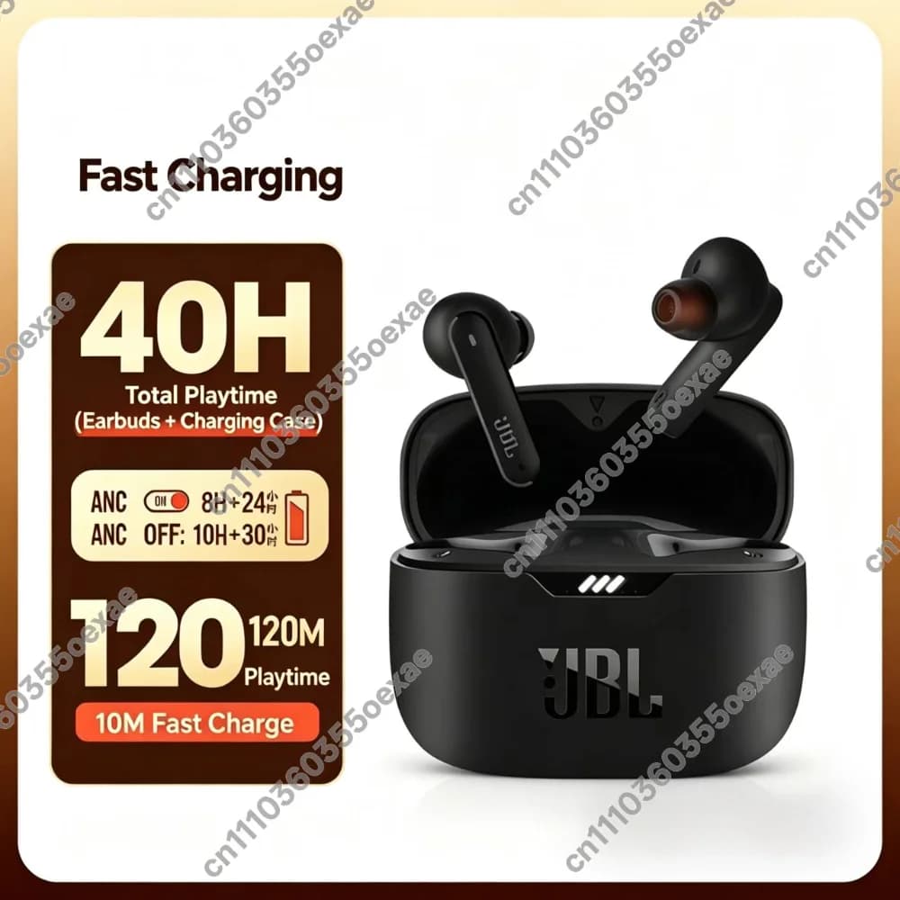 سماعات JBL T230NC اللاسلكية الحقيقية مع إلغاء الضوضاء والصوت الجهير النقي ومقاومة العرق IPX4 وشحن سريع - 2