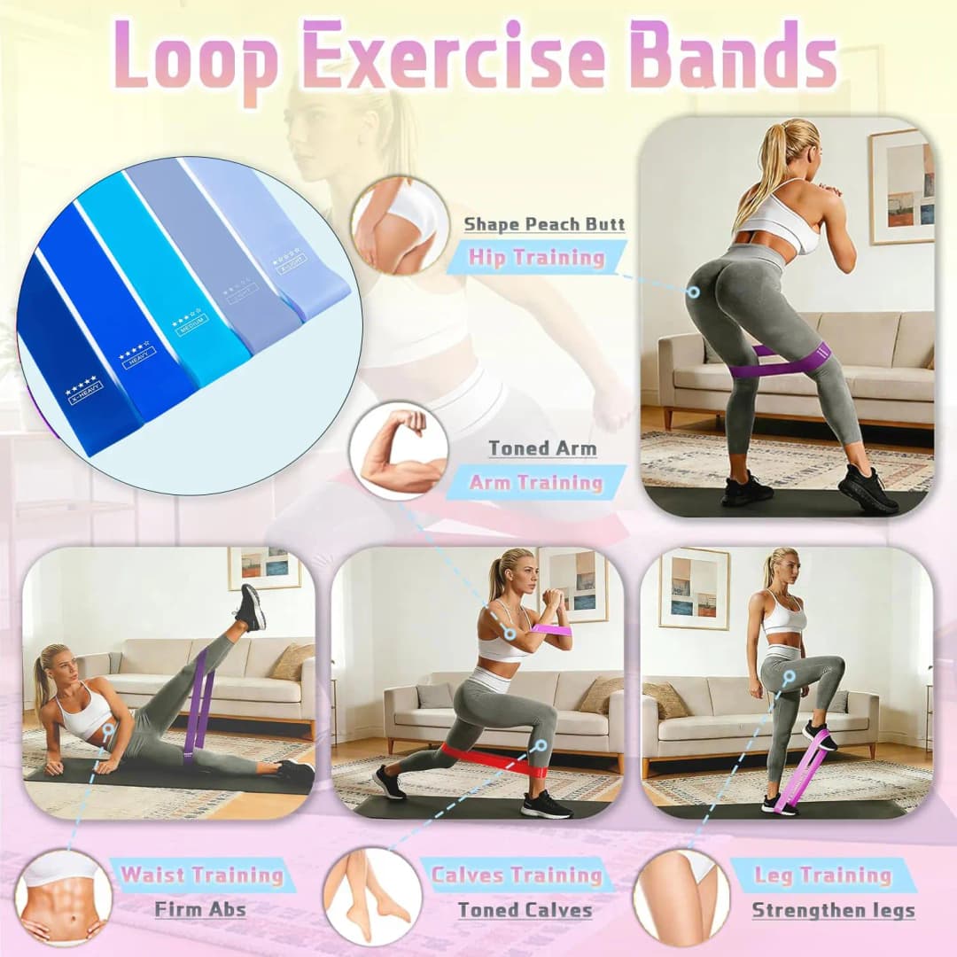 Resistance Band Set, Foot Pedal Resistance Band with Handle, Exercise Elastic Band Suitable for Abs, Waist, Arms, Legs, Women's - 3