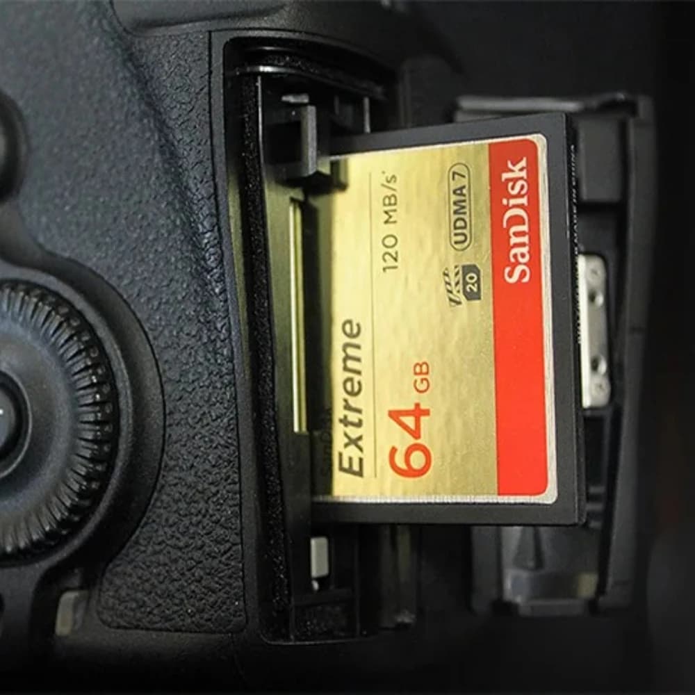 بطاقة ذاكرة فلاش مدمجة SanDisk Extreme بسعة 32 جيجابايت و64 جيجابايت و128 جيجابايت، بطاقة CF لكاميرات DSLR وكاميرات الفيديو عالية الدقة وبطاقات الفيديو HD - 3