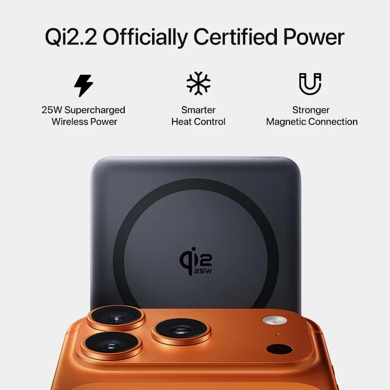 بنك طاقة بيسوس Qi2.2 بقدرة 25 واط، سعة 10000 مللي أمبير، شحن لاسلكي مغناطيسي PD 45 واط، منفذ USB-C، متوافق مع آيفون 17 و16 برو ماكس وسامسونج S25 - 2