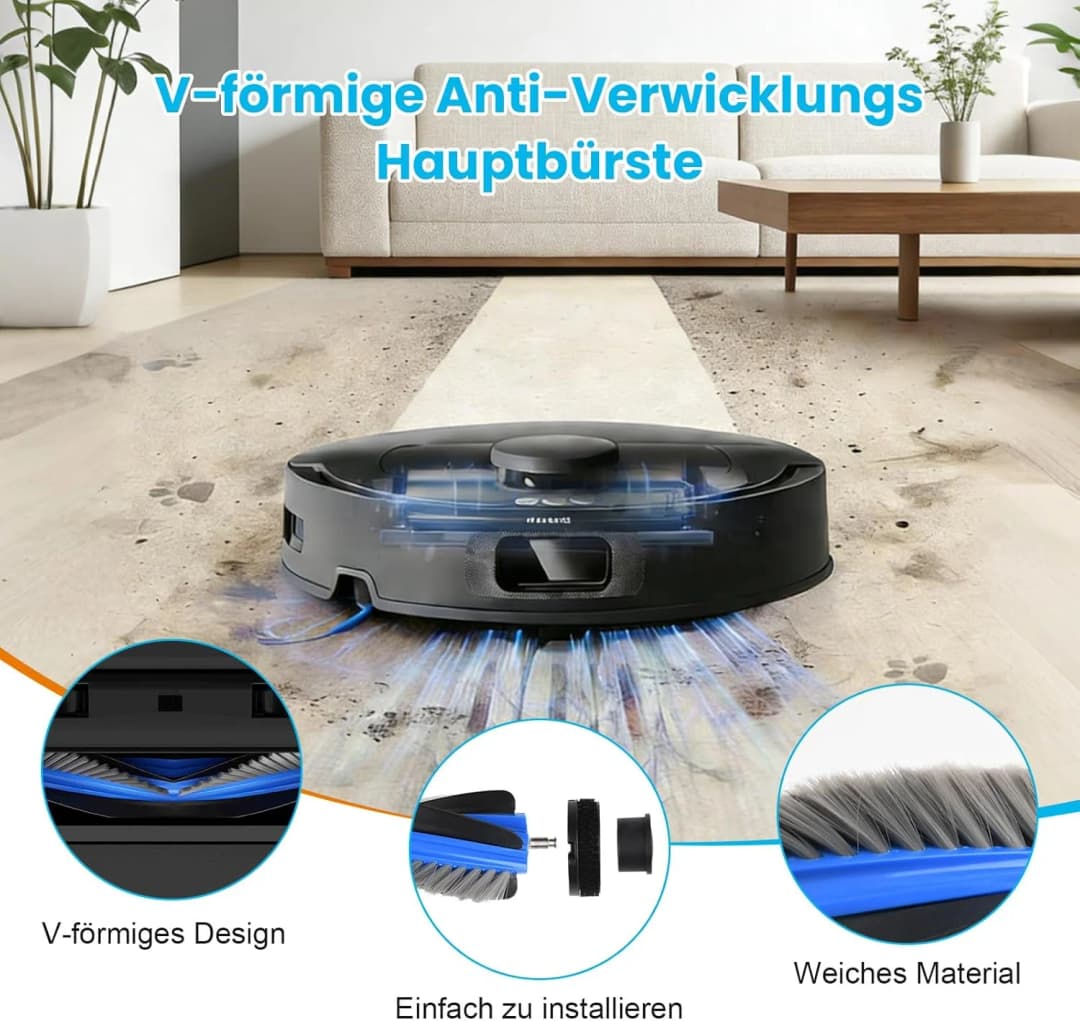 قطع غيار Ecovacs Deebot T30C / T30C OMNI / T30C GEN 2 / T30C OMNI GEN 2، فرشاة، مرشح، ممسحة، قماش، كيس غبار - 4