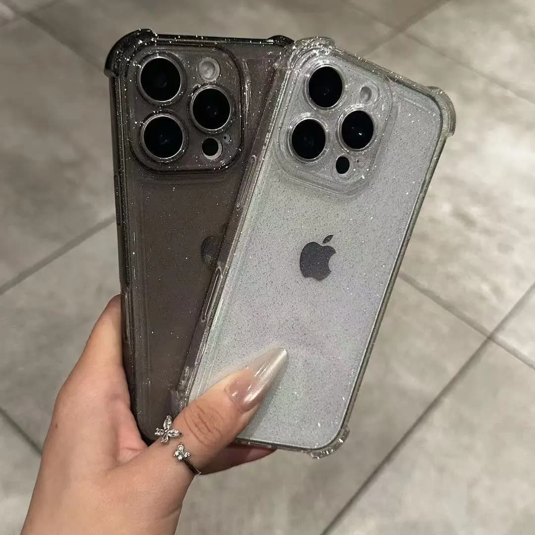 Glitter Bling Clear Case for iPhone 17 16 15 14 13 12 11 Pro Max XS X XR 16PLUS 17AIR 16E Silicone Soft Transparent Bumper Cover - 2