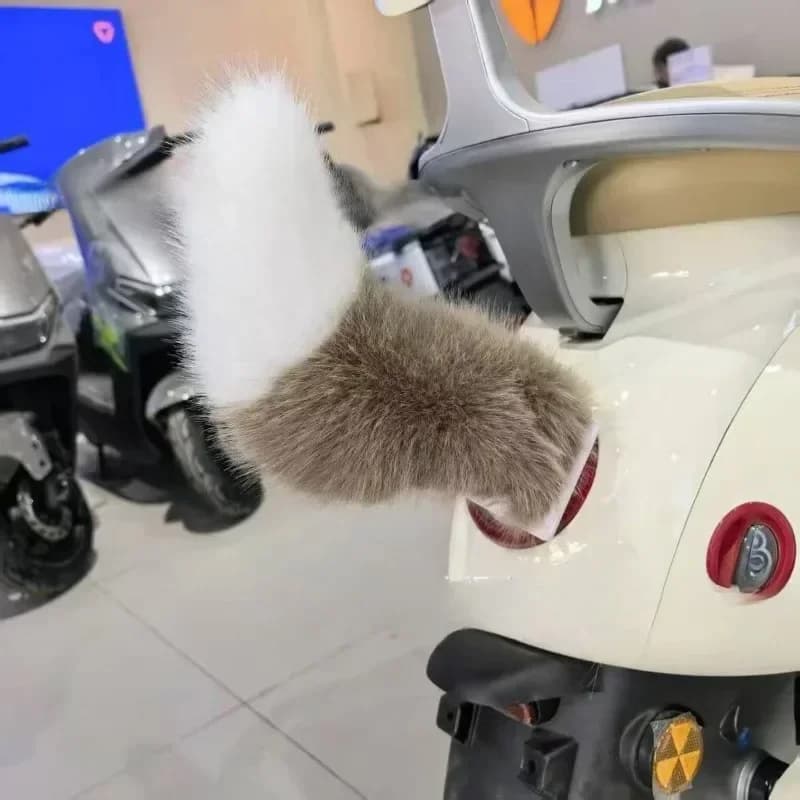 ذيل متحرك كهربائي للسيارة دراجة نارية ذيل ثعلب ناعم متحرك يعمل بالصوت والتحكم عن بعد ديكور سيارة لطيف لعبة محشوة - 6