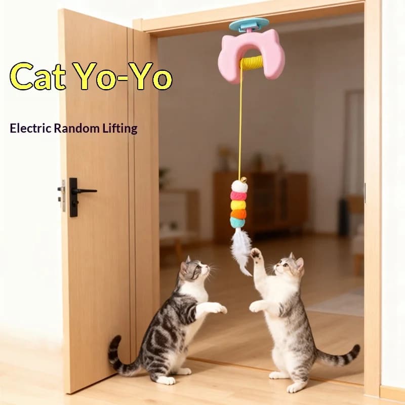 Auto Swing Feather Cat Toy Smart Hanging Door Electric Pet Teaser Self-Entertainment For Indoor Cats