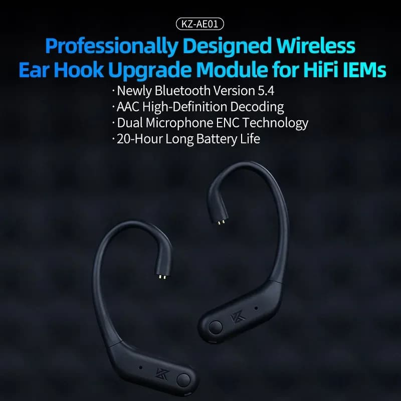 KZ AE01 Wireless Upgrade Cable Bluetooth-compatible 5.4 Earphones Wire HIFI Wireless Ear Hook With Charging Case For ZSX ZAR PR2 - 4