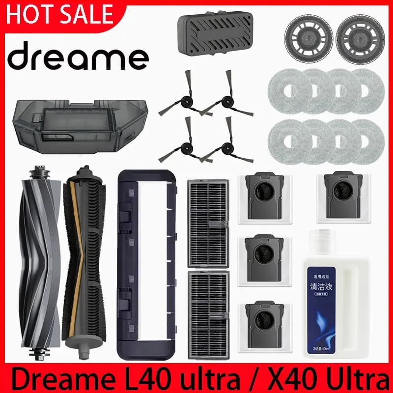 قطع غيار وإكسسوارات دريم L40 ألترا / X40 ألترا/موفا P50 برو ألترا /P10 برو ألترا فرشاة جانبية رئيسية فلتر ممسحة قماش للغبار