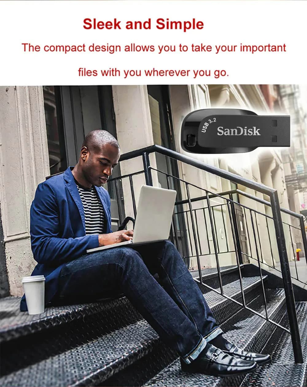 محرك أقراص فلاش USB 3.2 من SanDisk CZ410 32 جيجابايت 64 جيجابايت 128 جيجابايت محرك أقراص ذاكرة أسود U Disk Mini Pendrive أسود تخزين خارجي - 6