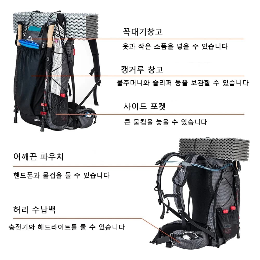 Naturehike 45L Camping Backpack Large Capacity Rainproof Travel Bag Ultralight Ergonomic Trekking Bag Outdoor Hiking Backpack - 5