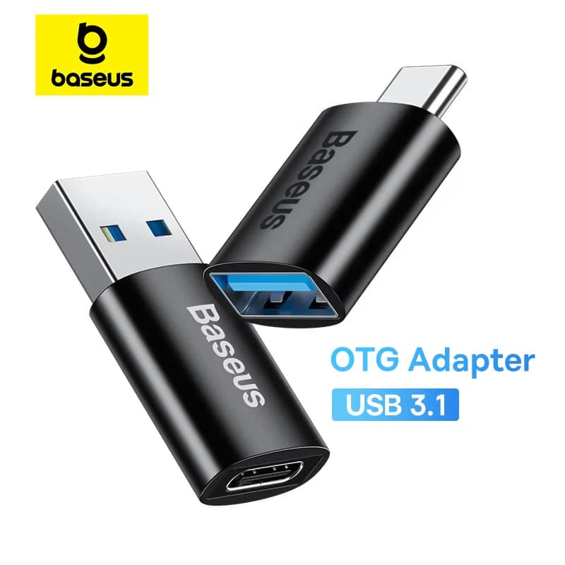 محول نقل بيانات Baseus USB OTG من نوع C أنثى إلى ذكر USB محول شحن سريع لابتوب ماك بوك سامسونج