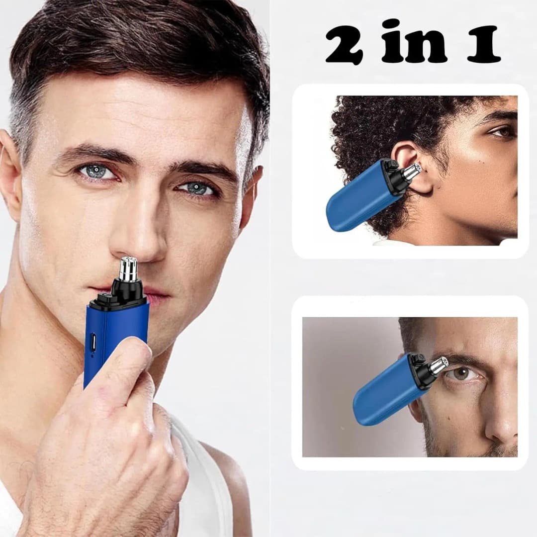 ماكينة قص شعر الأنف والأذن للرجال قابلة للشحن عبر USB، صغيرة ومحمولة، شحن سريع، صوت منخفض، قابلة للغسل - 6