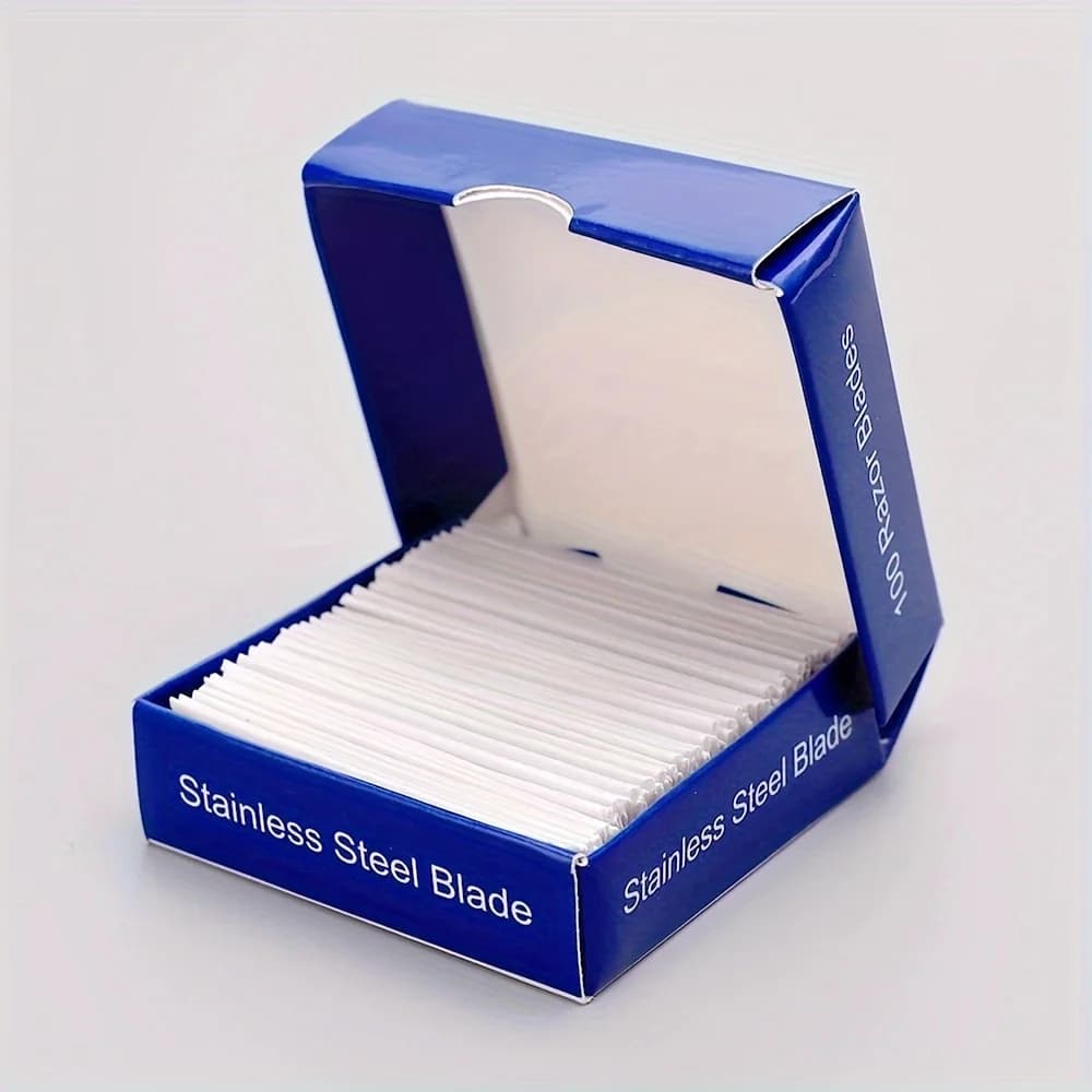 100PCS Single-Sided Razor Blades - Stainless Steel Safety Razors for Men, Barber-Grade Shaving Tools - 3