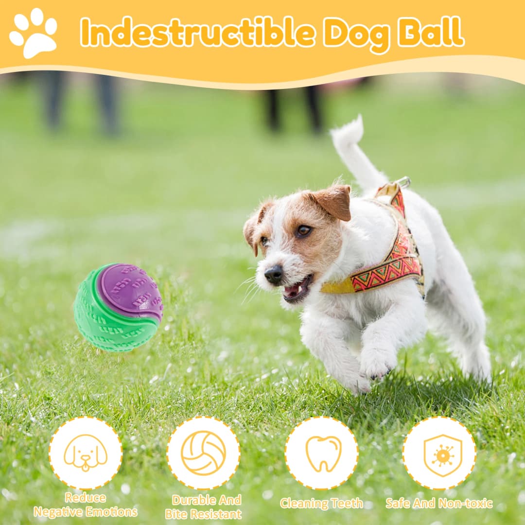 6Pcs Squeaky Balls Toys Dogs Interactive Toys TPR Dog Chew Toy for Dog Pet Teeth Cleaning Bite Resistance  Pet Supplies - 2