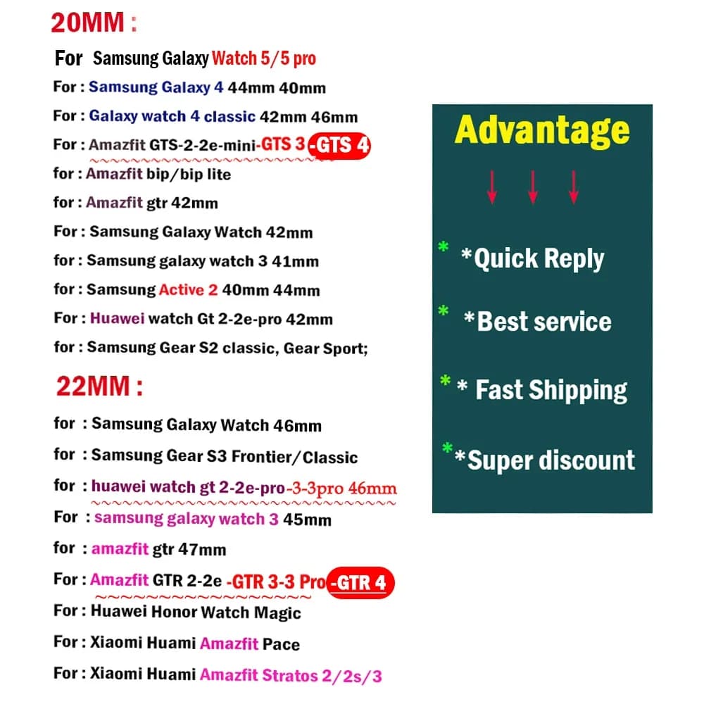 سوار ساعة من النايلون المطاطي لـ Amazfit GTS 4/2/2e/3/GTS2 Mini/GTR/4/3/Pro/GTR2، مقاس 20mm/22mm - 6