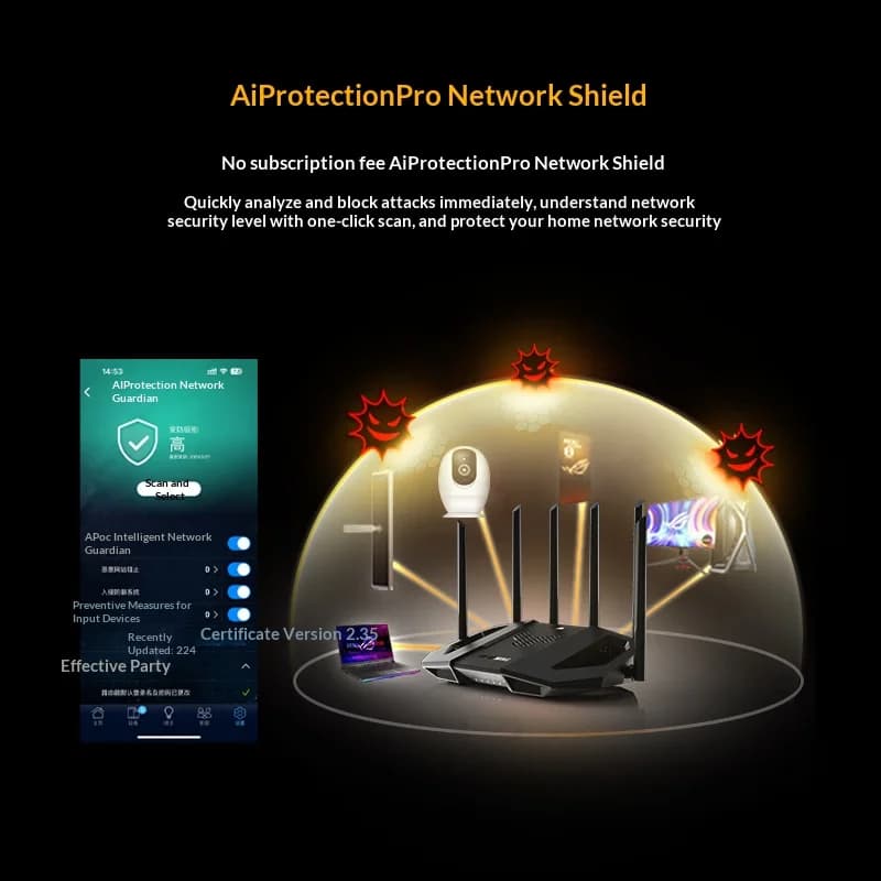 جهاز توجيه الألعاب ASUS WiFi7 TUF GAMING BE6500 جهاز توجيه ذكي للمنزل واي فاي توجيه عشوائي للمجموعات - 5
