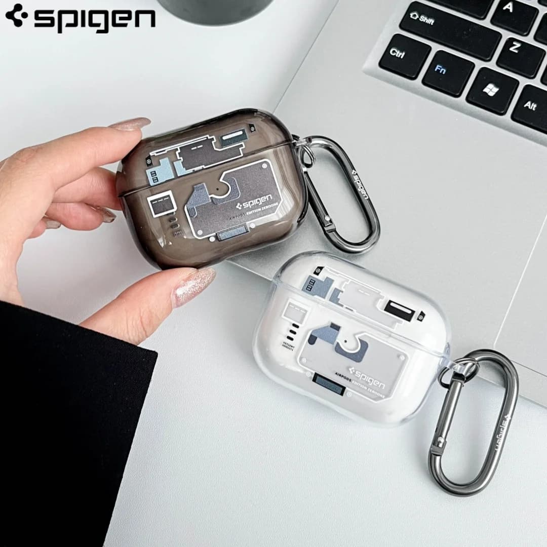 غطاء حماية سماعات سبايجن Ultra Hybrid Zero One لهواتف آيفون AirPods 1/2/3/4 برو 3 برو 2، متوافق مع ماجسيف، غطاء سماعات بلوتوث - 2