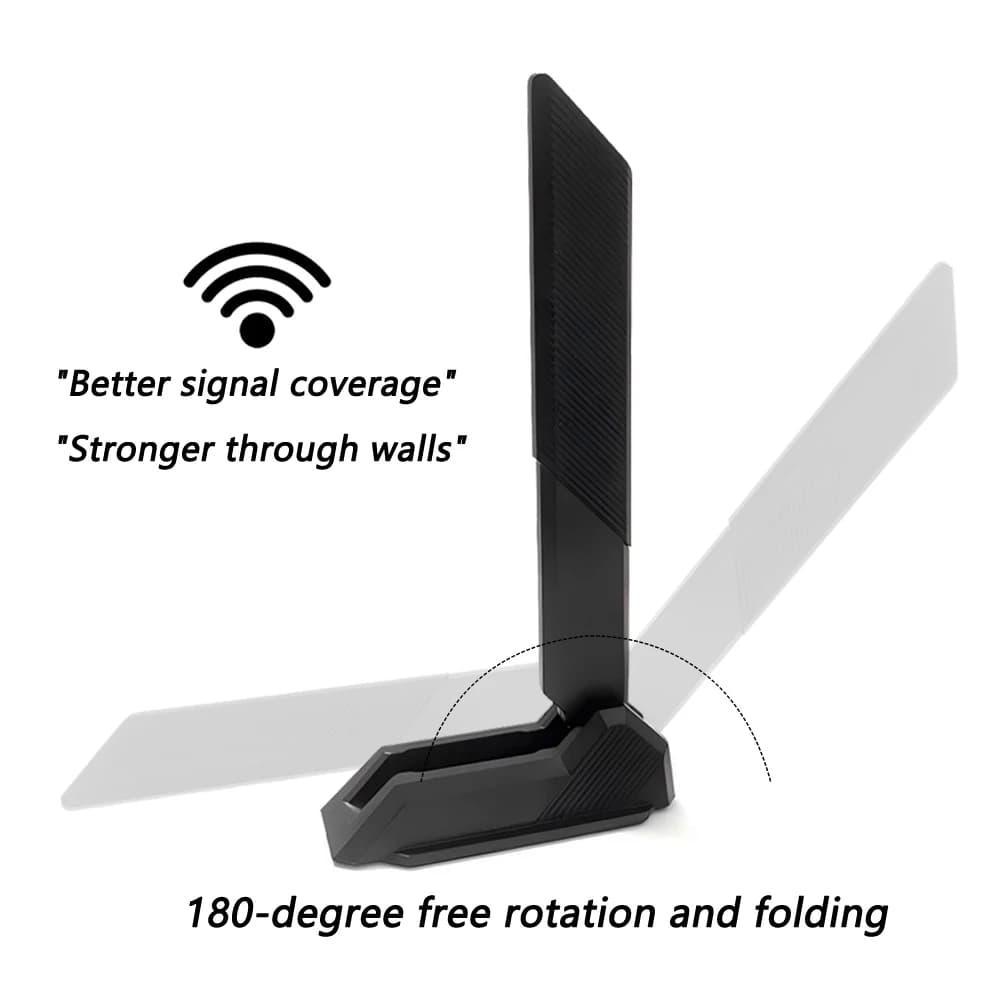 مستقبل إشارة لاسلكية WiFi 6E و7E هوائي Q-Antenna محمول، متوافق مع ASUS PRIME B840 وB850 وB860 وZ890 وX870 وTUF GAMING B860M-PLUS وGAMING B860M وZ790