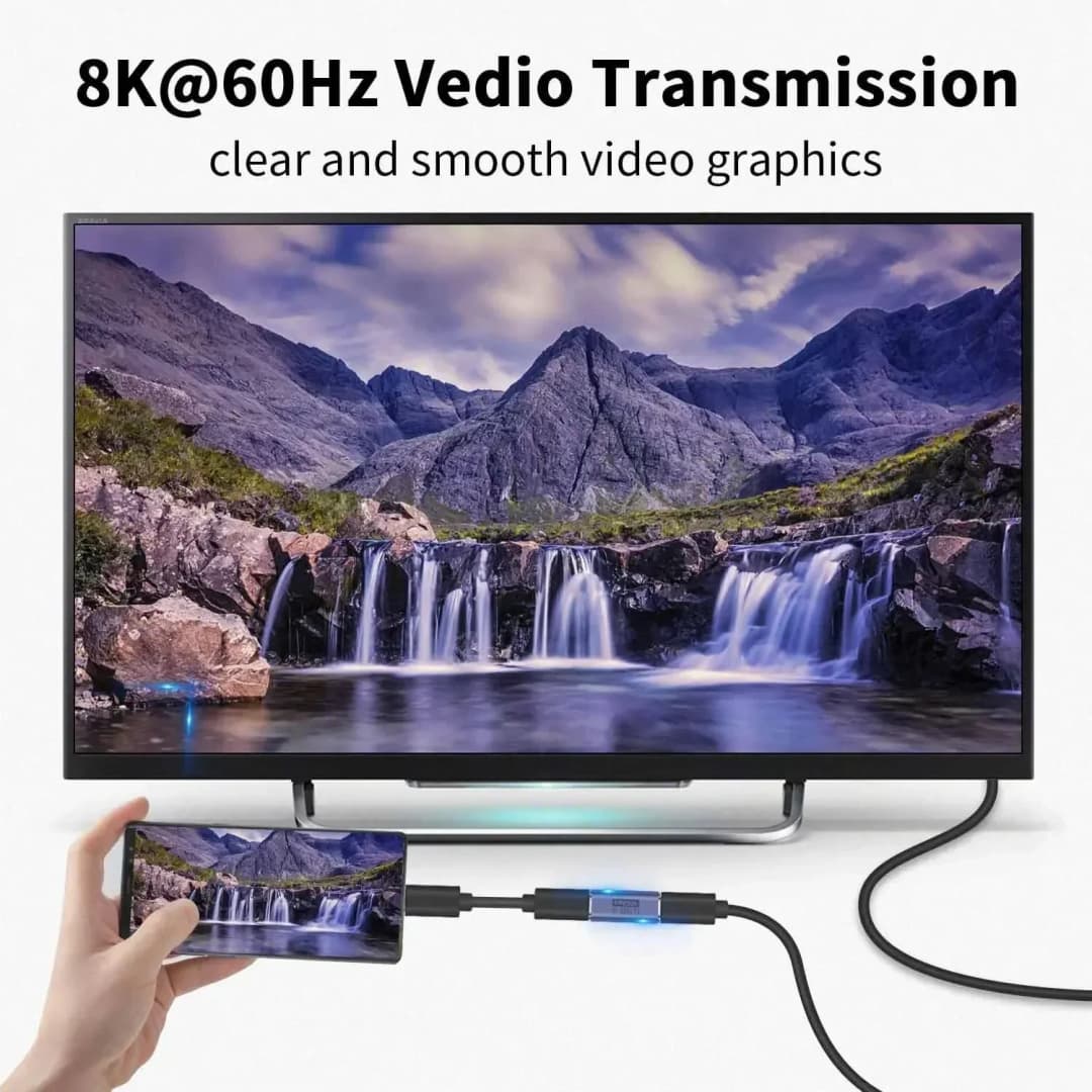 محول USB C أنثى إلى أنثى، ممدد، يدعم فيديو 8K، شحن سريع 100W، متوافق مع USB4، ثندر بولت 4، 40Gbps، OTG - 4