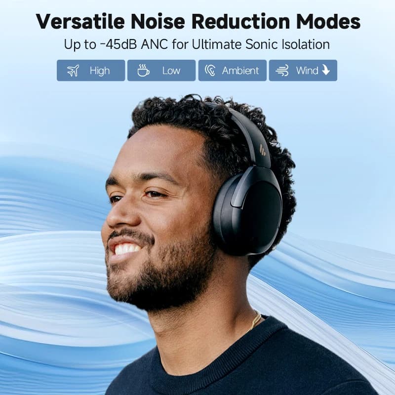 سماعات الرأس اللاسلكية Edifier W830NB بلوتوث 5.4 إلغاء الضوضاء النشط دقة عالية فوق الأذن LDAC قابلة للطي -45dB ANC 94 ساعة - 2