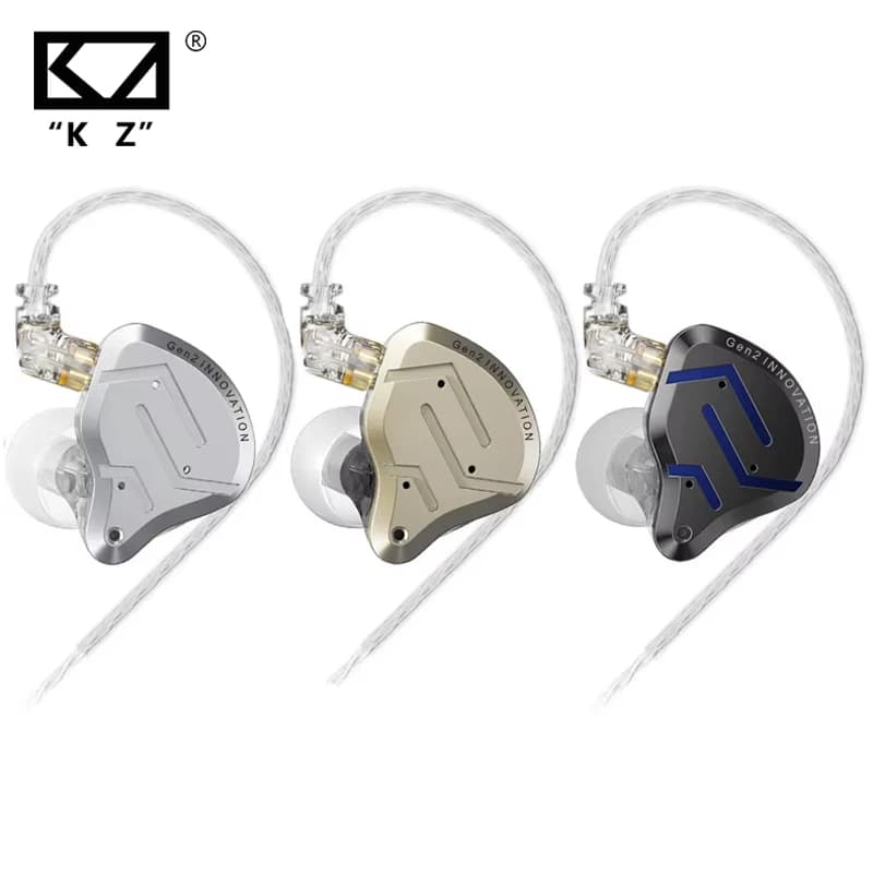 KZ ZSN Pro 2  In Ear Hybrid Drive Metal Earphones HIFI Bass Headset Monitor Earbuds Sport Noise Cancelling Headphone
