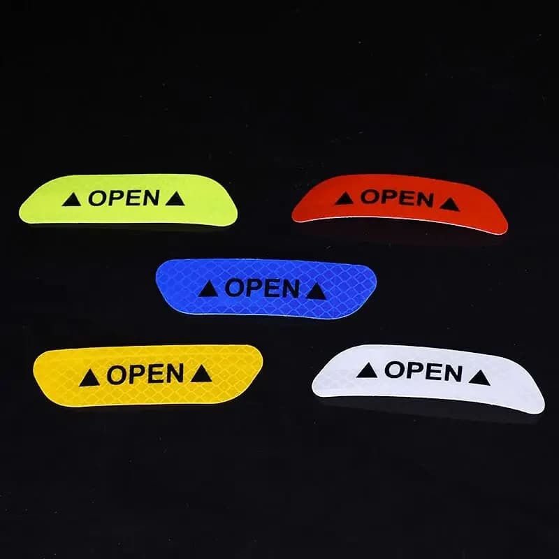 4Pcs/Set Car sticker Door Safety Warning Reflective Stickers  Reflective Strip Warning Luminous Universal Accessories - 4