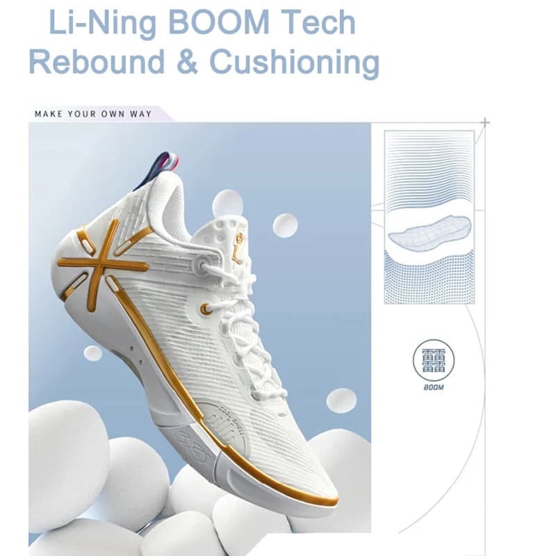 أحذية كرة السلة لي نينغ للرجال WADE SHADOW 6V2 في الملعب أحذية رياضية قابلة للارتداء BOOM Cushion أحذية رياضية داعمة مستقرة ABPV021 - 3