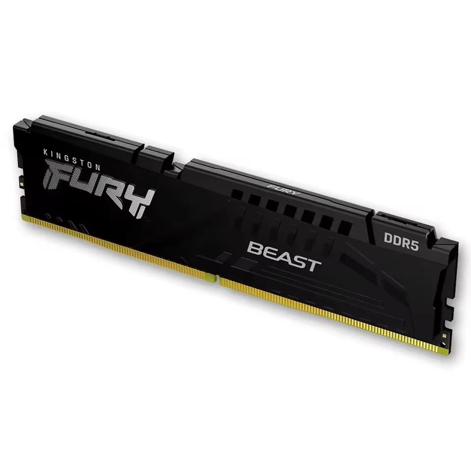 ذاكرة Kingston Fury Beast DDR5 RAM لسطح المكتب بتقنية Intel XMP3.0/AMD EXPO، CL30/40، بسعات 8/16/32 جيجابايت، بسرعات 4800/5200/5600/6000/6400/6800 ميجاهرتز DIMM - 3
