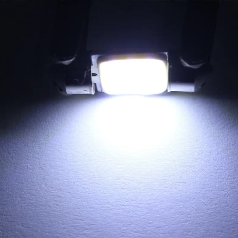 1x مصابيح LED COB C10W C5W بأحجام 31mm و36mm و39mm و41/42mm، 12V، بيضاء للسيارات، إضاءة لوحة الترخيص والداخلية والقراءة 6500K، 12SMD - 6