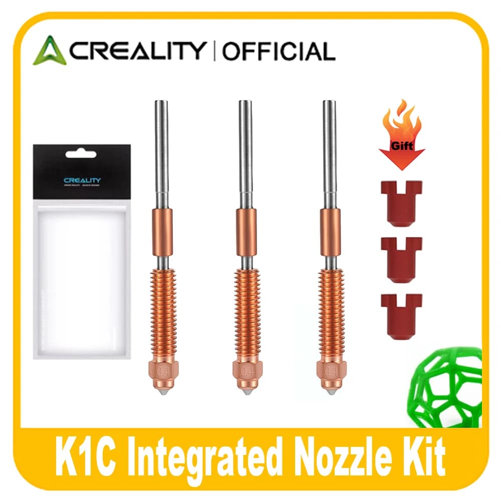 فوهة رسمية من كرياليتي K1C/K1 Max، 1/2/3 قطع، استبدال سريع، فولاذ مقوى، متوافقة مع K1 Max/Ender 3 V3 KE، قطعة طابعة 3D