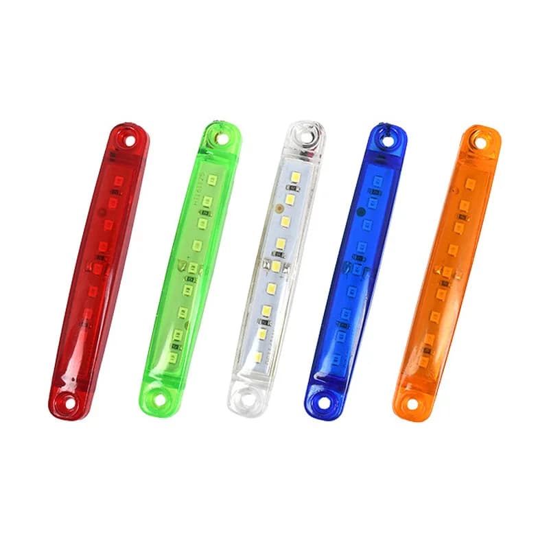 2Pcs Truck Trailer Side Marker Indicators Light Car Signal Brake Rear Warning Tail Clearance Light 9-LED 12V 24V Warning Lamp - 2