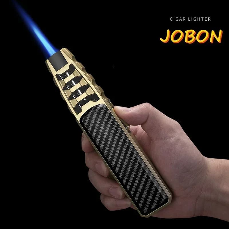 ولاعة غاز بوتان معدنية جديدة مقاومة للرياح شعلة توربينية لهب أزرق مسدس نار قوي أدوات شوي خبز تخييم - 3