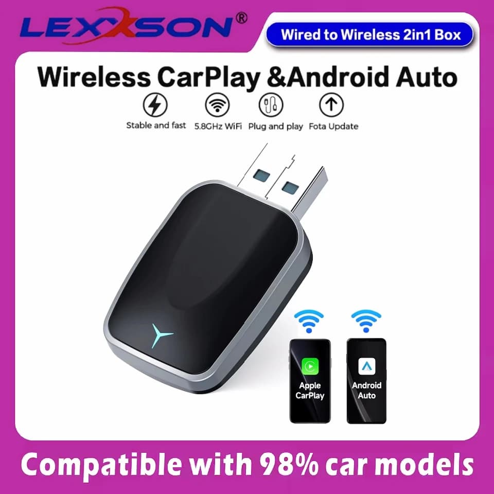 محول Android Auto لاسلكي جديد 2025، من سلكي إلى لاسلكي Carplay، صندوق ذكي USB، تشغيل فوري، ترقية عبر الإنترنت، اتصال WiFi تلقائي