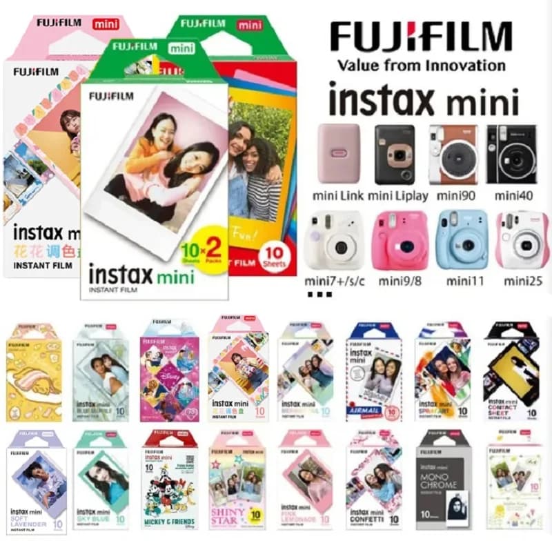 فيلم فوجي فيلم Instax Mini الملون - متوافق مع كاميرات فوجي الفورية Mini 12 و Mini 11 وغيرها