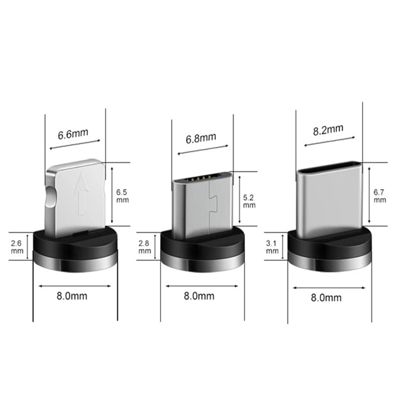 مقبس مغناطيسي صغير مناسب لـ USB/Type C/آيفون محول شحن سريع أندرويد كابل شحن USB - 2