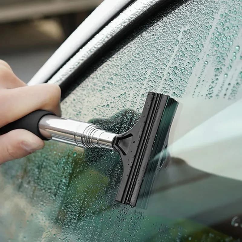 Car Rearview Mirror Wiper Cleaning Tool Auto Glass Mist Cleaner Scraper Car Accessories Handle Telescopic Window Cleaning Brush - 4