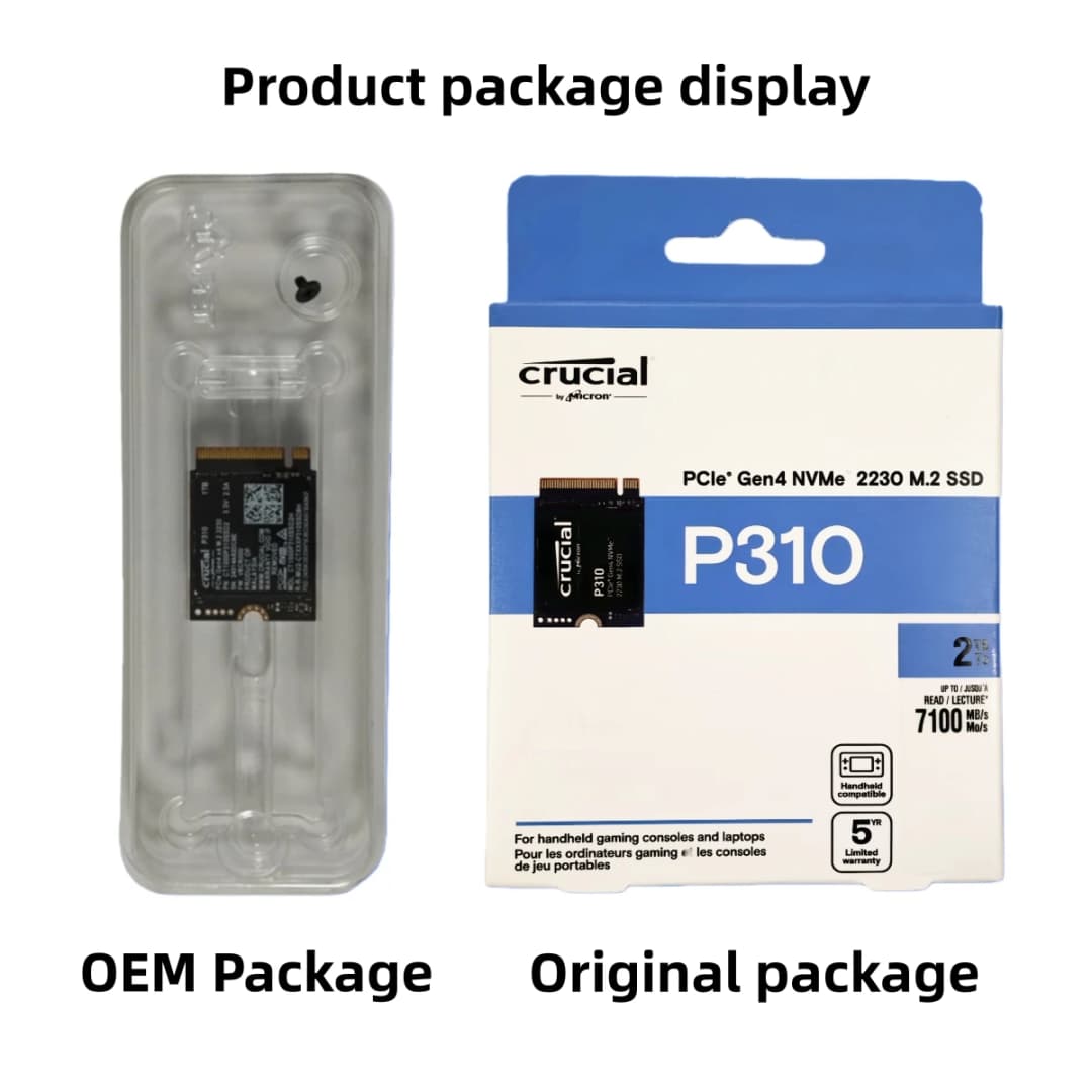 قرص صلب داخلي Crucial P310 بسعة 1 تيرابايت و2 تيرابايت وMicron 2450/2550 بسعة 256 جيجابايت PCIe Gen4x4 2230 NVMe M.2 SSD لتحسين جهازك - 5